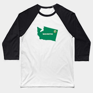 Washington Map Flag Baseball T-Shirt